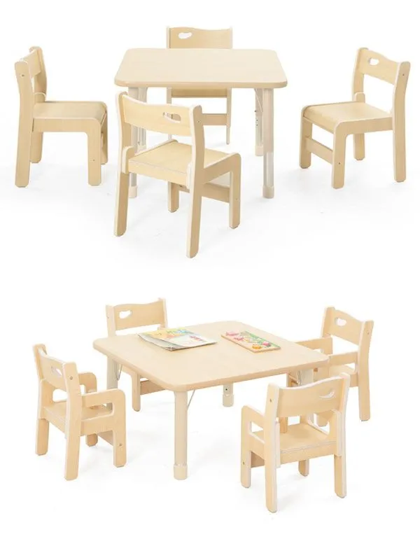 Chair Ole with square table Owlaf in beige Chair Ole with square table Owlaf in beige